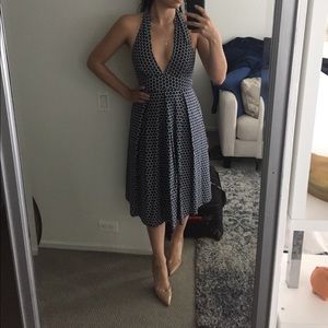 Jcrew blue and white dress